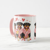 Valentijnsdag Rottweiler Honden Mok (Voorkant links)