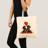 Valentijnsdag Rottweiler Honden Tote Bag (Voorkant (product))