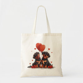 Valentijnsdag Rottweiler Honden Tote Bag