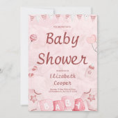 Valentijnsdag Roze Baby Meisje Douche Kaart (Voorkant)