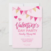 Valentijnsdag Roze banner Kaart (Voorkant)