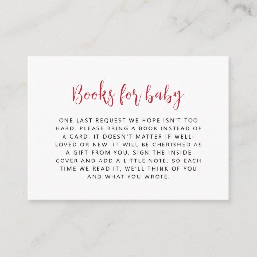 Valentijnsdag Roze Bloemen Boeken voor Baby Informatiekaartje (Voorkant)