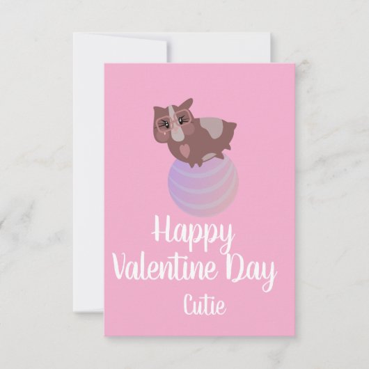 Valentijnsdag Roze Cute Hamster Kaart (Voorkant)