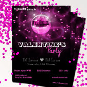 Valentijnsdag Roze Disco Ball Party Flyer