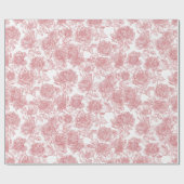 Valentijnsdag Roze Elegante Rozen Inpakpapier  (Vlak)