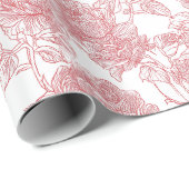 Valentijnsdag Roze Elegante Rozen Inpakpapier  (Rol Hoek)