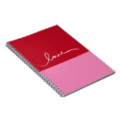 Valentijnsdag Roze en Rode Colorblock Heart Book Notitieboek (Rechterzijde)