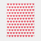 Valentijnsdag roze en rode harten fleece deken (Voorkant)