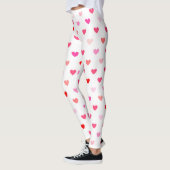 Valentijnsdag Roze en rode harten Leggings (Links)