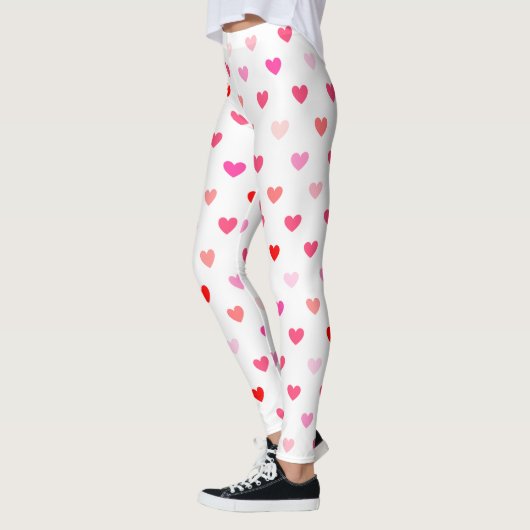 Valentijnsdag Roze en rode harten Leggings (Links)
