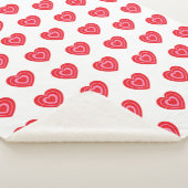 Valentijnsdag roze en rode harten sherpa deken (3/4)