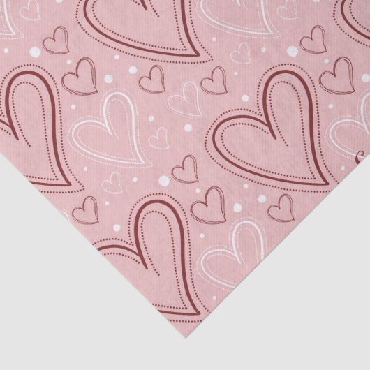Valentijnsdag roze en rode harten tissuepapier (Detail)