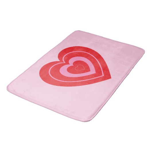 Valentijnsdag Roze en Rode Twee Toned Hart Badmat (Gekanteld)