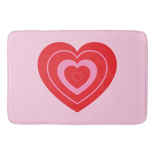 Valentijnsdag Roze en Rode Twee Toned Hart Badmat (Voorkant)