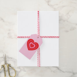 Valentijnsdag Roze en Rode Twee Toned Hart Cadeaulabel
