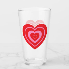 Valentijnsdag Roze en Rode Twee Toned Hart Glas