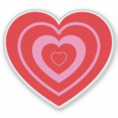 Valentijnsdag Roze en Rode Twee Toned Hart Sticker (Voorkant)