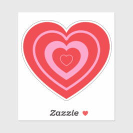 Valentijnsdag Roze en Rode Twee Toned Hart Sticker
