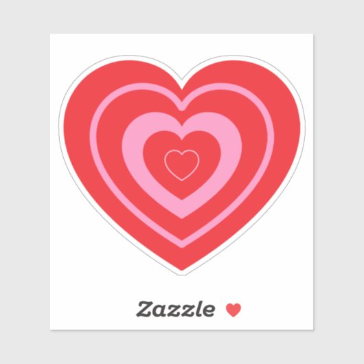 Valentijnsdag Roze en Rode Twee Toned Hart Sticker (Vel)