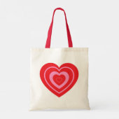 Valentijnsdag Roze en Rode Twee Toned Hart Tote Bag (Achterkant)