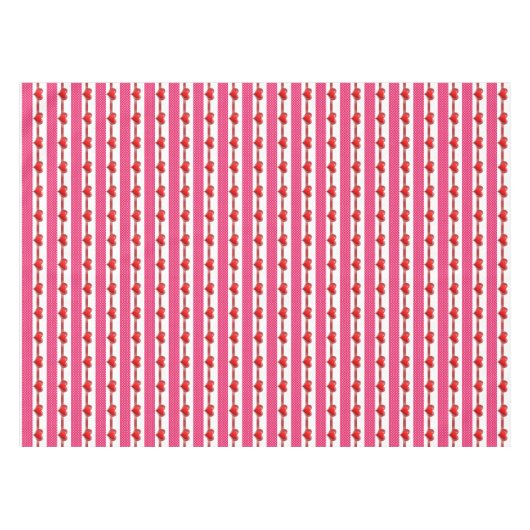 Valentijnsdag Roze en witte harten Tablecloth Tafelkleed (Voorkant (Horizontaal))
