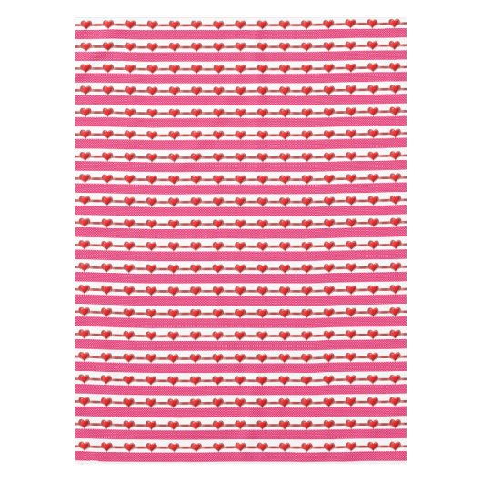 Valentijnsdag Roze en witte harten Tablecloth Tafelkleed (Voorkant)