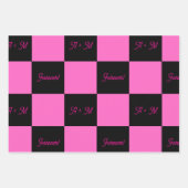 Valentijnsdag Roze en Zwarte Ombre Op Maat Inpakpapier Vel (Voorkant 3)