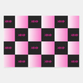 Valentijnsdag Roze en Zwarte Ombre Op Maat Inpakpapier Vel (Voorkant 2)