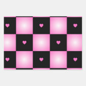 Valentijnsdag Roze en Zwarte Ombre Op Maat Inpakpapier Vel (Voorkant)