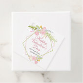 Valentijnsdag Roze Floral Aangepaste Partij Bedankjes Labels (In situ)