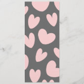 Valentijnsdag Roze Grijs Romantische Harten Menu (Achterkant)