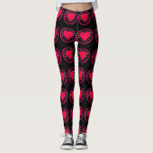 Valentijnsdag Roze hart in reliëf Yoga Leggings (Voorkant)