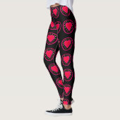 Valentijnsdag Roze hart in reliëf Yoga Leggings (Links)