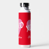 Valentijnsdag roze hart kussen knuffels xoxo rood waterfles (Links)