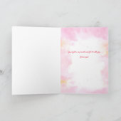 Valentijnsdag Roze Hart met Bloemen Feestdagen Kaart (Binnen)