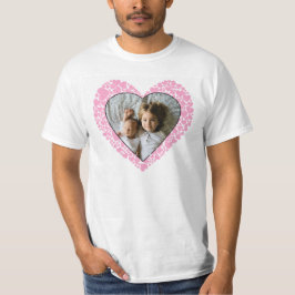 Valentijnsdag Roze hart met foto T-shirt