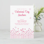 Valentijnsdag Roze hartbloemen Kaart (Staand voorkant)