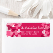 Valentijnsdag Roze harten Aangepast retouradres