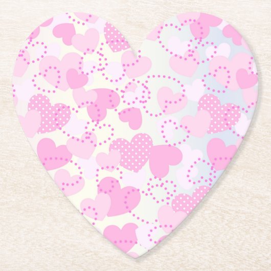 Valentijnsdag roze harten achtergrond-38923 kartonnen onderzetters (Voorkant)