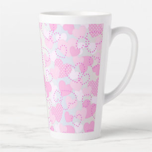 Valentijnsdag Roze Harten Achtergrond-38923 Latte Mok