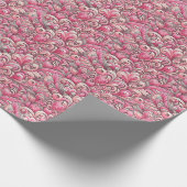 Valentijnsdag Roze Harten en wervelingen Cadeaupapier (Hoek)