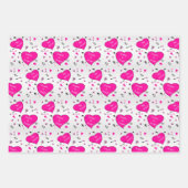 Valentijnsdag Roze harten Hugs n Kisses Inpakpapier Vel (Voorkant 2)