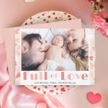 Valentijnsdag Roze Harten Modern Familiefoto