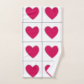 Valentijnsdag roze harten patroon bad handdoek (Handdoek)