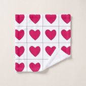 Valentijnsdag roze harten patroon bad handdoek (Wasdoekje)