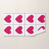 Valentijnsdag roze harten patroon bad handdoek (Handdoek)