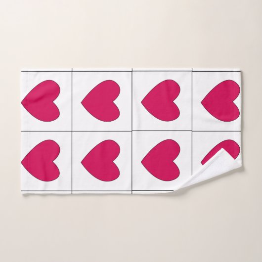 Valentijnsdag roze harten patroon bad handdoek (Handdoek)