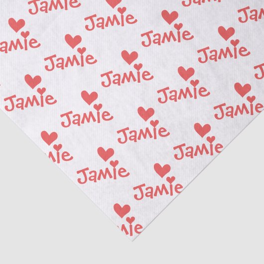 Valentijnsdag roze harten patroon tissuepapier (Detail)