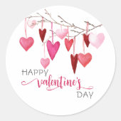 Valentijnsdag Roze harten Ronde Sticker (Voorkant)