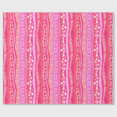 Valentijnsdag Roze hartenpapier met glanzende vull Cadeaupapier (Vlak)